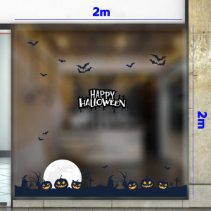 Decal dán tường Decal Halloween  -Những quả bí đen