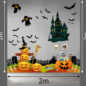 Decal dán tường Decal Halloween- Những quả bí ngô vàng