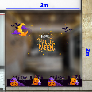 Decal dán tường Decal Halloween -Những quá bí vui nhộn và chú mèo Decal dán tường Decal Halloween -Những quá bí vui nhộn và chú mèo