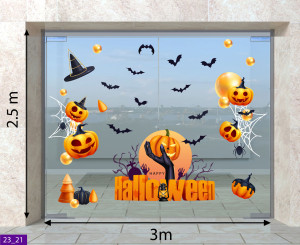 Decal dán tường Decal Halloween- Bàn tay và quả bí Decal dán tường Decal Halloween- Bàn tay và quả bí