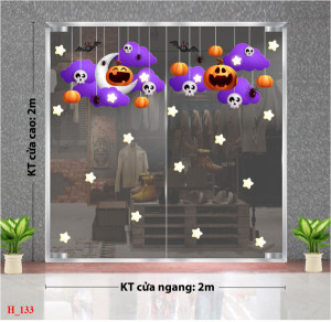 Decal dán tường Decal Halloween - Mây tím