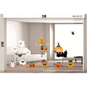 Decal dán tường Decal halloween bí ngô ngộ nghĩnh