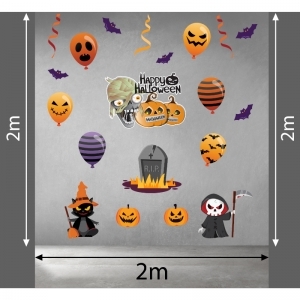 Decal dán tường Decal halloween bong bóng ma vui nhộn Decal dán tường Decal halloween bong bóng ma vui nhộn