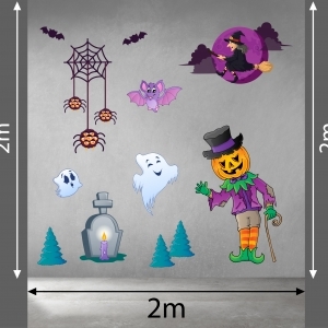 Decal dán tường Decal halloween bóng ma vui nhộn