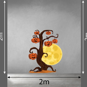 Decal dán tường Decal Halloween cây bí ma