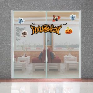 Decal dán tường Decal Halloween chữ màu vàng