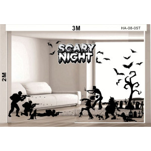 Decal dán tường Decal halloween Đoàn lính và thây ma Decal dán tường Decal halloween Đoàn lính và thây ma