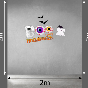 Decal dán tường Decal Halloween  đôi mắt ma