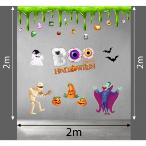 Decal dán tường Decal halloween mắt ma