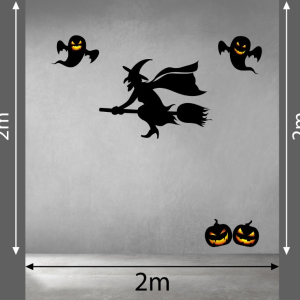 Decal dán tường Decal Halloween  Phù thủy đen