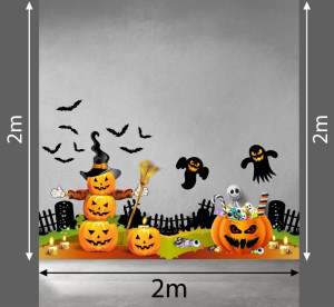 Decal dán tường Decal Halloween-Trái bí ngô vàng