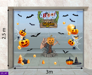Decal dán tường Decal Halloween- Những quả bí và thần chết Decal dán tường Decal Halloween- Những quả bí và thần chết