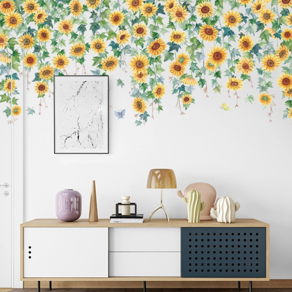 Decal dán tường Decal giàn hoa hướng dương khổ lớn Decal dán tường Decal giàn hoa hướng dương khổ lớn