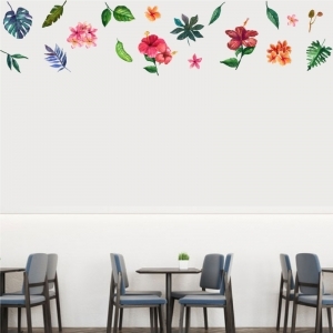 Decal dán tường Decal hoa lá sắc màu Decal dán tường Decal hoa lá sắc màu