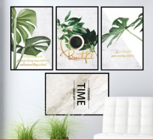 Decal dán tường Decal khung ảnh cà phê và cây xanh có sẵn keo dán tường kính Decal dán tường Decal khung ảnh cà phê và cây xanh có sẵn keo dán tường kính