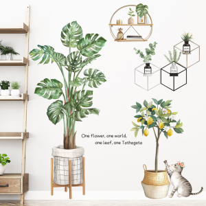 Decal dán tường Decal mèo hái trộm trái vàng tranh dán tường 3D, xanh lá, trang trí phòng khách, đẹp TPHCM Decal dán tường Decal mèo hái trộm trái vàng tranh dán tường 3D, xanh lá, trang trí phòng khách, đẹp TPHCM