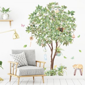 Decal dán tường Decal mèo ngủ dưới cây xanh tranh dán tường 3D, màu cam, dán phòng khách, giá rẻ ở TPHCM Decal dán tường Decal mèo ngủ dưới cây xanh tranh dán tường 3D, màu cam, dán phòng khách, giá rẻ ở TPHCM
