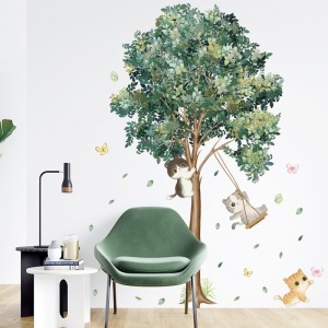Decal dán tường Decal dán tường 3D decal mèo trèo cây xanh, màu xanh, dán phòng khách, khổ lớn TPHCM Decal dán tường Decal dán tường 3D decal mèo trèo cây xanh, màu xanh, dán phòng khách, khổ lớn TPHCM