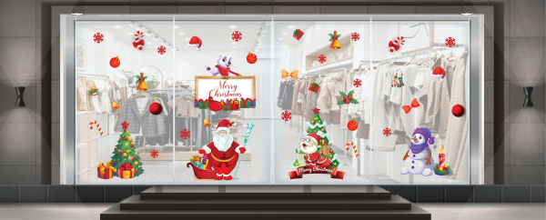Decal dán tường Decal người tuyết cùng ông bà già noel đón giáng sinh 2025 Decal dán tường Decal người tuyết cùng ông bà già noel đón giáng sinh 2025
