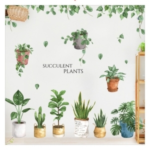 Decal dán tường Decal dán decal những chậu cây và dây treo xanh, trang trí phòng ngủ, 1,14 x 0,80 (m) (dài x rộng) tại TPHCM Decal dán tường Decal dán decal những chậu cây và dây treo xanh, trang trí phòng ngủ, 1,14 x 0,80 (m) (dài x rộng) tại TPHCM