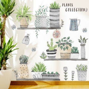 Decal dán tường Decal chậu cây xanh dán tường phòng bé, trường mầm non Decal dán tường Decal chậu cây xanh dán tường phòng bé, trường mầm non