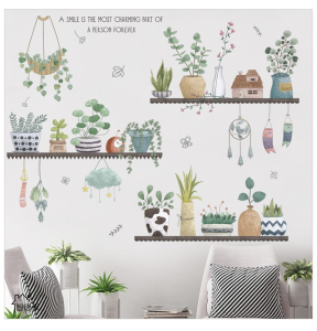 Decal dán tường Decal  những chậu cây xinh Decal dán tường Decal  những chậu cây xinh