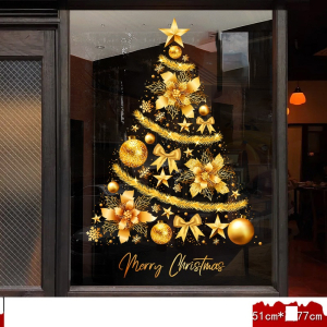 Decal dán tường Decal Noel - Cây Thông Vàng (H)