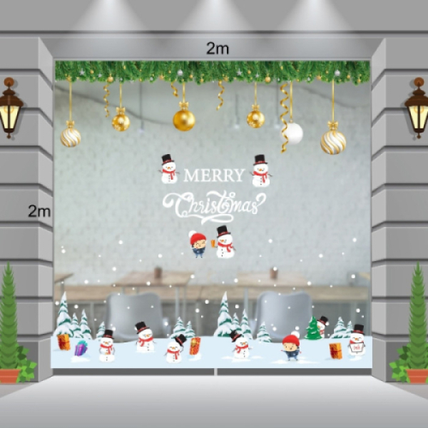 Decal dán tường Decal Noel - Gia đình người tuyết đón giáng sinh Decal dán tường Decal Noel - Gia đình người tuyết đón giáng sinh