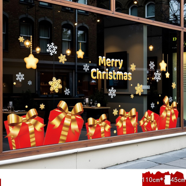 Decal dán tường Decal Noel - Hợp quà  đỏ (H)