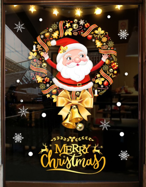 Decal dán tường Decal Noel - Ông già và vòng nguyệt quế (H) Decal dán tường Decal Noel - Ông già và vòng nguyệt quế (H)