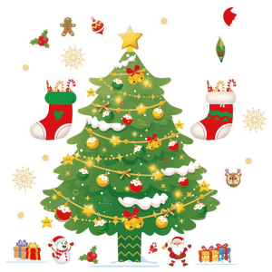 Decal dán tường Decal Noel- Cây thông noel xanh  (H)