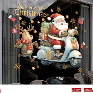 Decal dán tường Decal Noel- Ông già lái xe  (H)