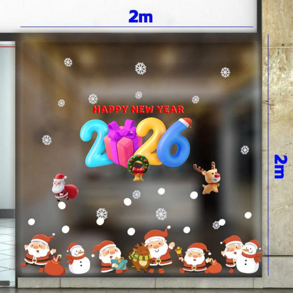 Decal dán tường Decal noel 2026 dán cửa kính mầm non 2m
