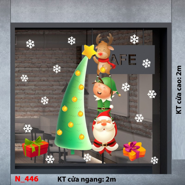 Decal dán tường Decal Noel 446 -Cây Thông Decal dán tường Decal Noel 446 -Cây Thông