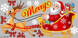 Decal dán tường Decal noel A1 - Ông già noel cưỡi tuần lộc Decal dán tường Decal noel A1 - Ông già noel cưỡi tuần lộc