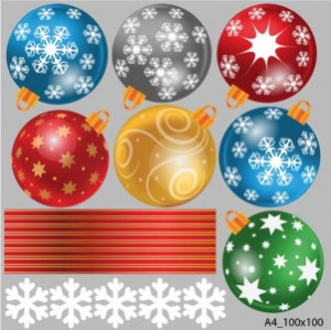 Decal dán tường Decal Noel A4 - Châu sắc màu khổ lớn Decal dán tường Decal Noel A4 - Châu sắc màu khổ lớn