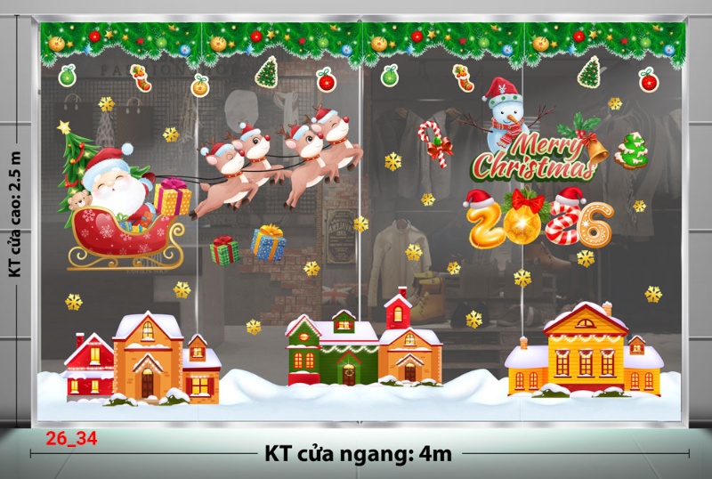 Decal dán tường Decal Noel Combo  34  Decal dán tường Decal Noel Combo  34