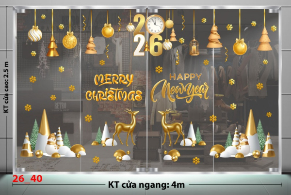 Decal dán tường Decal Noel Combo 40 