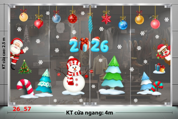 Decal dán tường Decal Noel Combo 57 