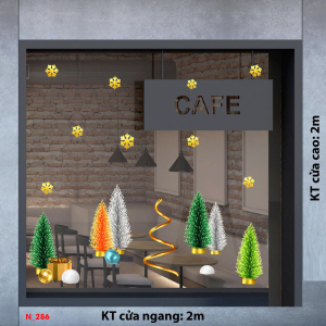 Decal dán tường Decal Noel dán cửa kính 286