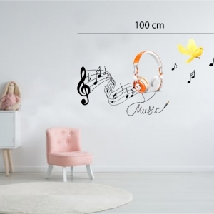 Decal dán tường Decal dán tường decal nốt nhạc màu đen, chi tiết rời, dán quán cafe, ở TPHCM khổ 60cm x 100cm (cao x ngang)