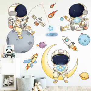 Decal dán tường Decal Phi hành gia khám phá không gian vũ trụ Decal dán tường Decal Phi hành gia khám phá không gian vũ trụ