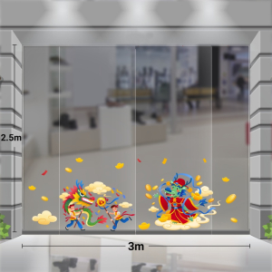 Decal dán tường Decal rồng xem múa lân tết 2024 Decal dán tường Decal rồng xem múa lân tết 2024