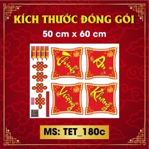 Decal dán tường Decal tết 180b - Chữ An khang thịnh vượng màu vàng nền đỏ Decal dán tường Decal tết 180b - Chữ An khang thịnh vượng màu vàng nền đỏ