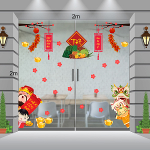 Decal dán tường Decal tết 2024- Bé vui xuân giáp thìn cùng thần tài và rồng con Decal dán tường Decal tết 2024- Bé vui xuân giáp thìn cùng thần tài và rồng con