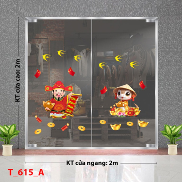 Decal dán tường Decal tết 2025 - Tết Thần tài 615A Decal dán tường Decal tết 2025 - Tết Thần tài 615A