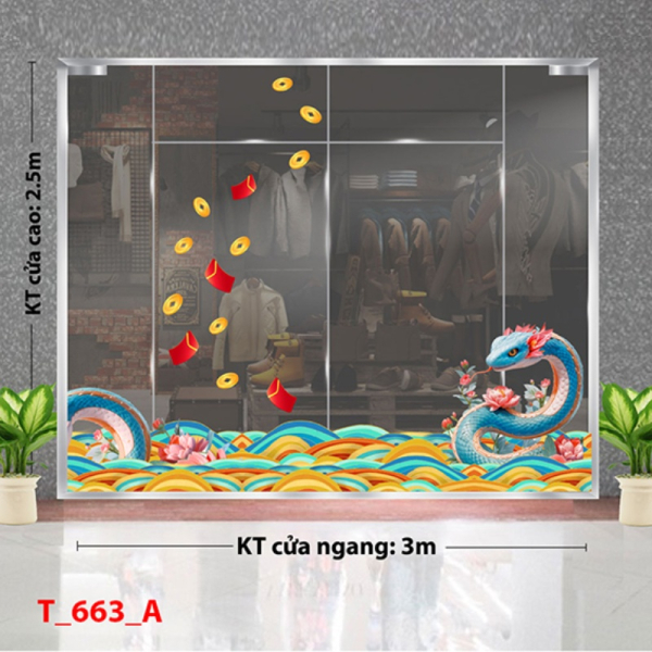 Decal dán tường Decal tết 2025 - 663A Decal dán tường Decal tết 2025 - 663A