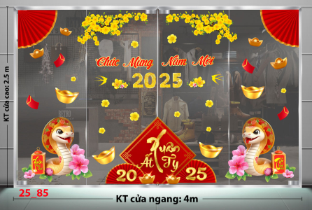 Decal dán tường Decal tết 2025 - Combo 85