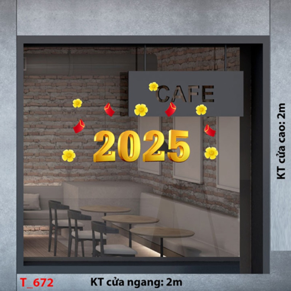 Decal dán tường Decal tết 2025 - Tết 672 Decal dán tường Decal tết 2025 - Tết 672