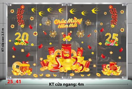 Decal dán tường Decal tết 2025 - Tết combo 41 Decal dán tường Decal tết 2025 - Tết combo 41